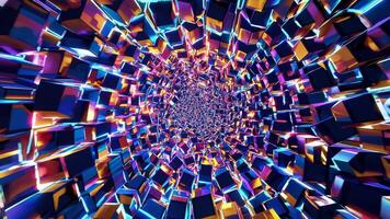 Abstract 3d image of a colorful tunnel video