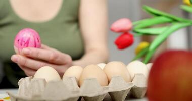 Creating Colorful Easter Egg Decorations with Fresh and Beautiful Flowers for Celebration video