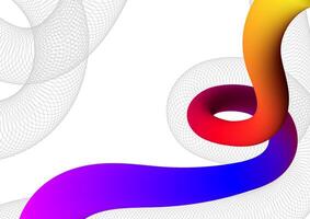 Digital technology Wavy white background. Wave wireframe colorful concept. Design for abstract fluid futuristic line shape curve color technology internet online fiber connect telecom. vector