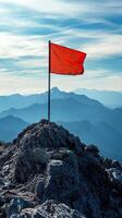 Red Flag on Mountain Summit - Majestic View photo