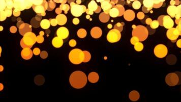 Falling Golden Spark Particles Bokeh Lights Isolated On Background Loop video