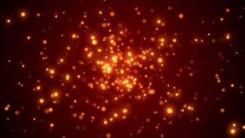 Golden Spark Particles Bokeh Lights Warm Background Loop Christmas Background video