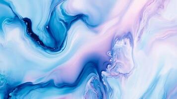 Serene abstract art featuring flowing patterns of blue, white, and soft pink hues, creating a calming and visually captivating design. photo