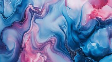 Abstract fluid art with swirling blues, purples, and pinks creating a marble-like effect. Smooth, dynamic, and mesmerizing. photo