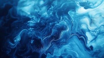 Abstract swirling patterns of blue tones blend seamlessly, creating a captivating and serene visual experience of a blue oceanic depth. photo