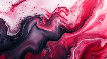 Abstract swirl of crimson red and ebony black creates a mesmerizing pattern. Striking, marbled design for backgrounds and creative concepts. photo