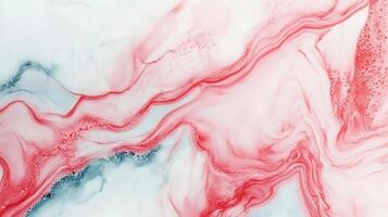 Swirling translucent waves of coral pink and bluish-gray create an organic, ethereal design on a white canvas, like smoke on water. photo