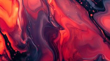 Abstract swirls of red, purple, and black paint create a mesmerizing and dynamic pattern. This colorful art piece evokes passion. photo