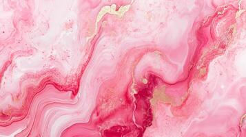 Luxurious pink and gold marble effect background. Abstract texture with fluid, flowing pattern. Perfect for elegant designs and artistic projects. photo