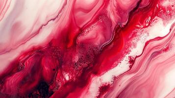 Swirling red and white abstract art. Smooth flowing color forms patterns for an eye-catching design that evokes a sense of fluid dynamics. photo