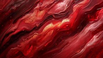 Luxurious abstract art with flowing ruby and gold accents, creating a vibrant and dynamic visual experience. Rich textures and depth. photo