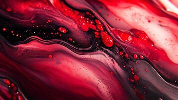 A dynamic blend of red, black, and white creates a fluid abstract pattern with organic shapes, evoking movement and modern artistry. photo