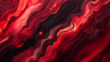 Abstract artwork featuring dynamic swirls of red and black, creating a visually striking and vibrant design, perfect for modern aesthetics. photo