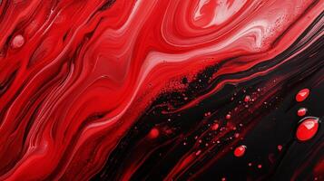 Abstract waves of crimson and ebony flow in a mesmerizing pattern, creating a dynamic and artistic composition. Powerful contrast photo