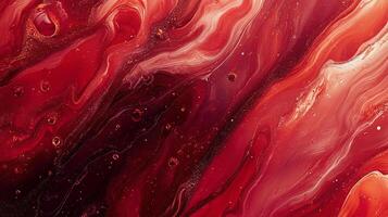 Captivating fluid art featuring swirling shades of red and white, creating a dynamic and mesmerizing abstract pattern. photo