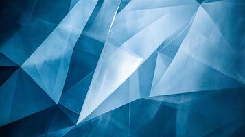 Geometric abstraction with blue hues creating a dynamic and multifaceted visual experience. Sharp lines and intersecting planes evoke movement. photo