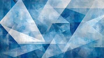 Abstract geometric artwork featuring a cool color palette and a modern design with dynamic angular shapes and a layered visual texture. photo