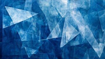 Abstract blue artwork with geometric shapes, conveying a sense of depth and complexity. The texture adds a unique visual interest. photo