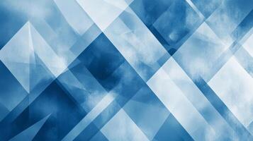 Abstract illustration of intersecting geometric shapes creating a modern and dynamic design with varying shades of blue and white textures. photo
