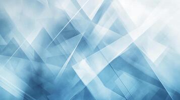 Abstract geometric composition with layered translucent polygons in shades of blue and white creates a modern, crystalline effect. photo