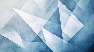 Abstract design with sharp angles, overlapping geometric shapes in shades of blue. Modern, clean and dynamic visual statement. photo