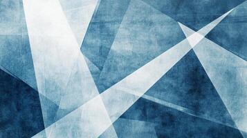 Blue abstract background with geometric shapes and textured surface creating a modern and artistic composition of lines and planes. photo