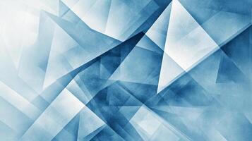 Abstract geometric shapes intertwine in shades of blue and white, creating a modern, dynamic, and visually intriguing composition. photo