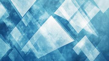 Abstract composition of overlapping geometric shapes in faded shades of blue and white, creating a dynamic and modern aesthetic. photo