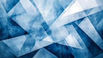 Abstract geometric composition with overlapping translucent shapes in calming blue tones, creating depth and a sense of modern elegance. photo