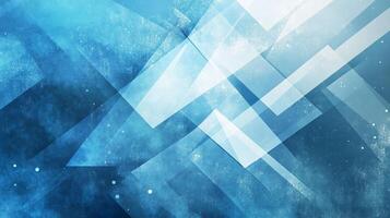Geometric shapes intersect on a blue background, creating a modern and dynamic abstract design with a textured, artistic feel. photo