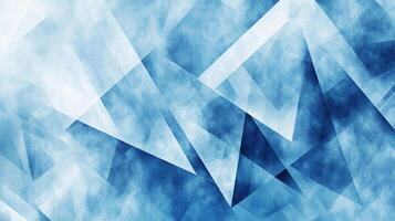 Abstract blue and white background with triangular shapes and textures, creating a modern and dynamic visual effect. photo