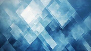 Abstract background of layered, textured blue and white geometric shapes with diagonal and intersecting lines. photo