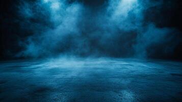 Blue sky with a large, empty field. The sky is filled with smoke, giving the impression of a storm or a fire photo