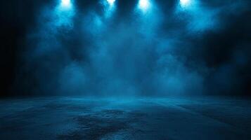 Dark blue background with a blue light shining on it. The light is on the left side of the background photo