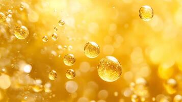 Yellow background with many small yellow bubbles. The bubbles are scattered all over the background and are of different sizes photo
