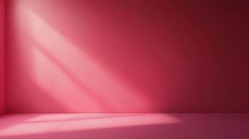 A minimalistic studio setup bathed in soft pink light with subtle shadows create a serene and tranquil atmosphere for creative projects photo