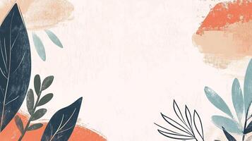 Elegant botanical illustration with painterly textures and a muted color palette creates a serene and inviting visual experience. photo