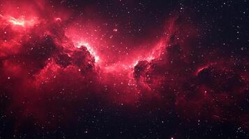 A visually striking space nebula with a reddish-pink hue, contrasted against a field of stars. Cosmic elegance and ethereal beauty defined. photo