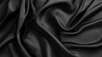 Elegant folds of dark fabric create a luxurious and flowing texture, perfect for high-end fashion or sophisticated design elements. photo