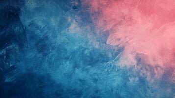 Abstract painting featuring a blend of blue and pink hues, showcasing a textured surface reminiscent of brush strokes on canvas. photo