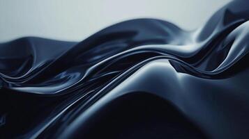 Abstract dark blue waves gently flow under soft light creating a fluid motion and soothing aesthetic with a minimalist background. photo