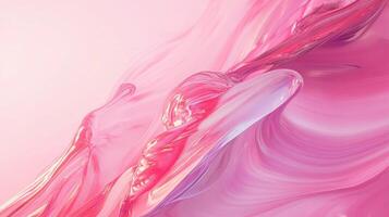 Abstract pink art featuring fluid shapes and motion, evokes femininity and grace through translucent textures and a soft color palette. photo