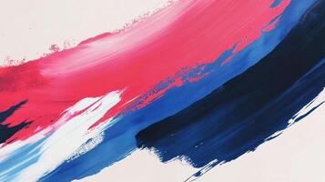 Abstract vibrant brushstrokes of pink, blue, and white paint create a dynamic and visually striking artwork on a neutral background. photo