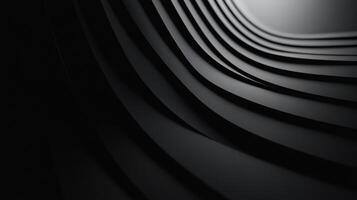 Abstract dark curves creating a mesmerizing visual rhythm, a blend of simplicity and depth evoking mystery and sophisticated design. photo