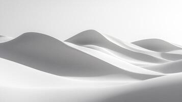 Abstract monochrome landscape with smooth, flowing hills in a bright, minimalist setting. Evokes peace and tranquility through simple forms. photo