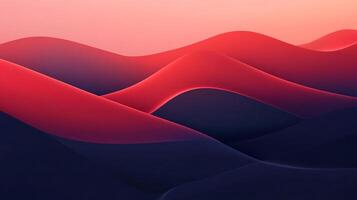 Abstract waves of crimson and indigo create a serene and dynamic visual experience. The soft gradients evoke peace and fluid motion. photo