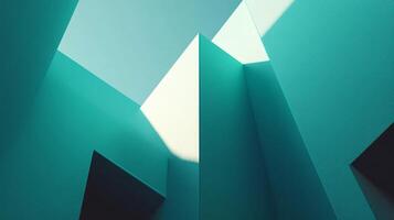 Abstract geometric architecture in blue and white, featuring crisp lines, light play, and a modern design sensibility. photo
