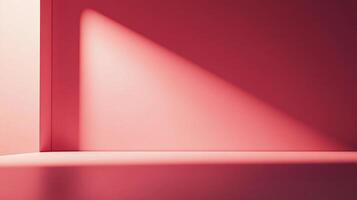Minimalistic geometric studio setup bathed in vibrant monochromatic color and striking light and shadow. A perfect backdrop or product display. photo