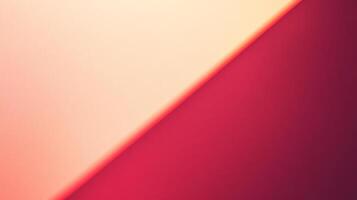 Abstract color field with soft gradient from pale orange to deep magenta, divided diagonally, evokes modern design and minimalist art. photo