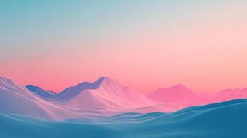 Abstract landscape of pastel mountains and sky. Dreamy, serene scene with soft colors. Perfect for backgrounds and creative projects. photo